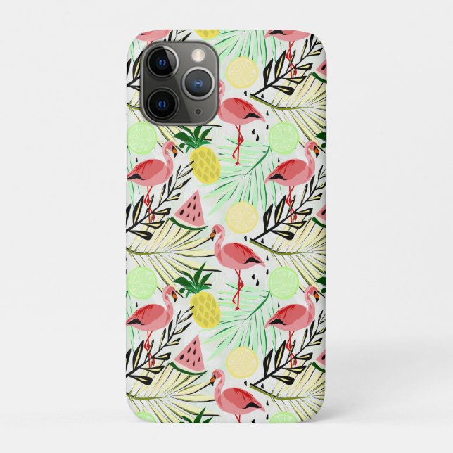 Pink Flamingo, fruit  Case-Mate iPhone Case (Back)