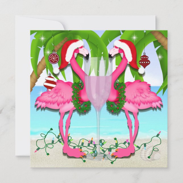 Pink Flamingo Fun Invitation #holidayZ (Front)