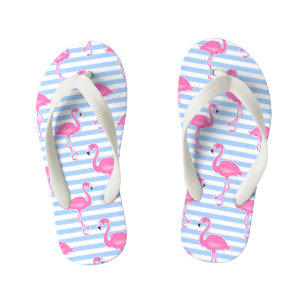 Pink Flamingo Fun Pattern Kid's Flip Flops