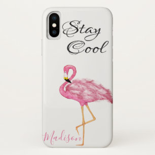 Pink Flamingo Fun Stay Cool Summer Name iPhone X Case
