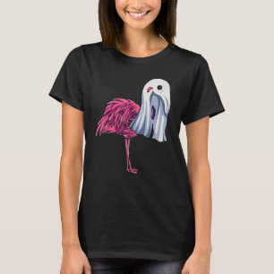 Pink Flamingo Ghost   Cute Halloween Costume Women T-Shirt