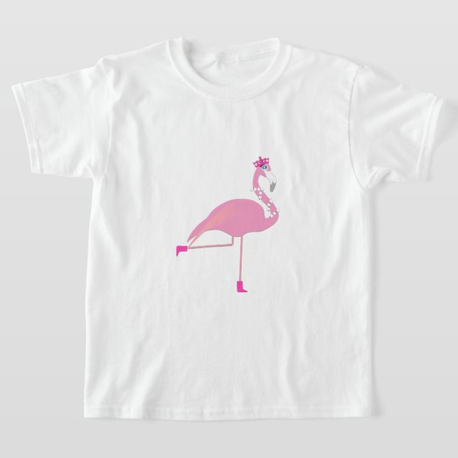 Pink Flamingo - Girls' Basic T-Shirt (Laydown)