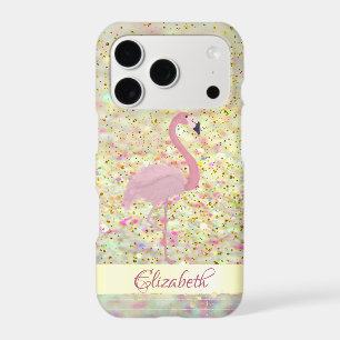 Pink Flamingo Glitter Bokeh Confetti