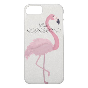 Pink Flamingo Glittery-Hello Gorgeous iPhone 8/7 Case