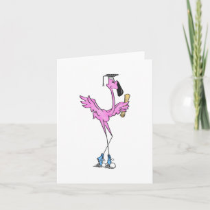 Pink Flamingo Graduation Announcement Card