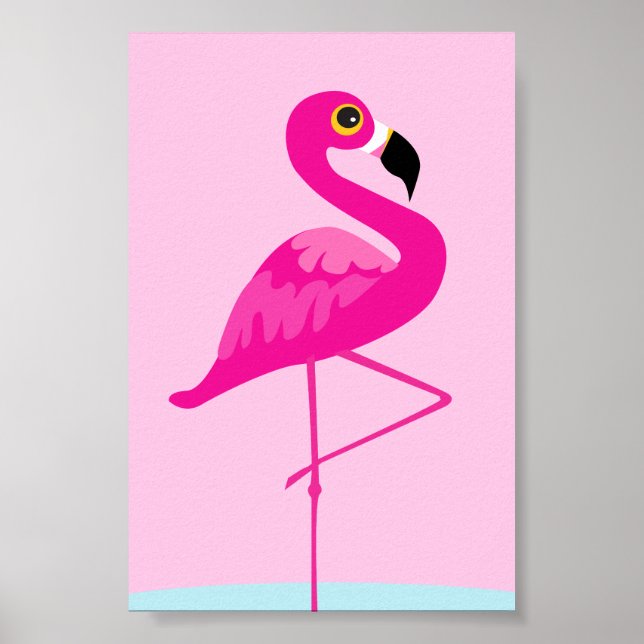 Pink flamingo graphic nursery print (Front)