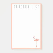 Pink Flamingo Grocery List Shopping Notepad 