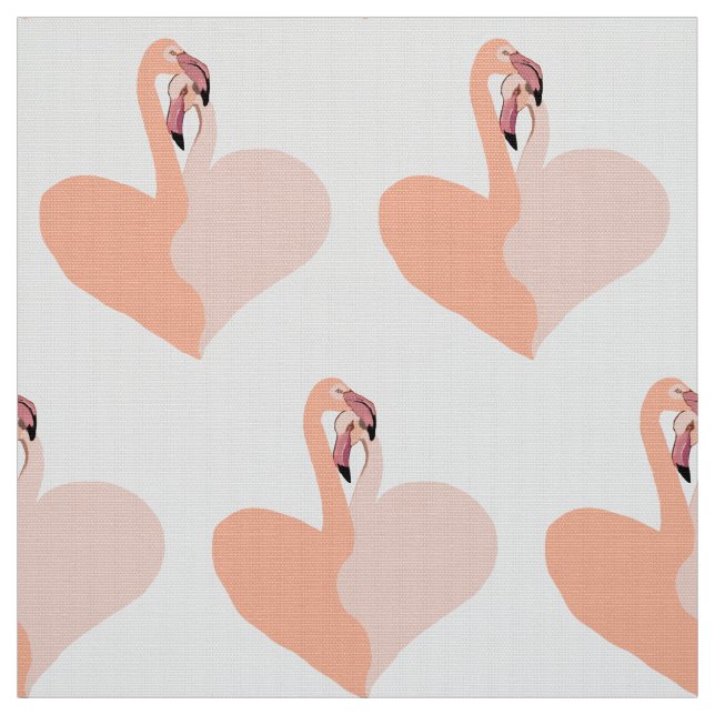 Pink Flamingo Heart  Fabric (Swatch)