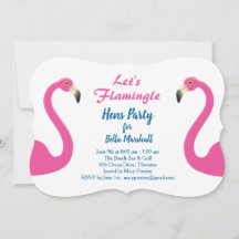 Pink Flamingo Hens Party Invitation