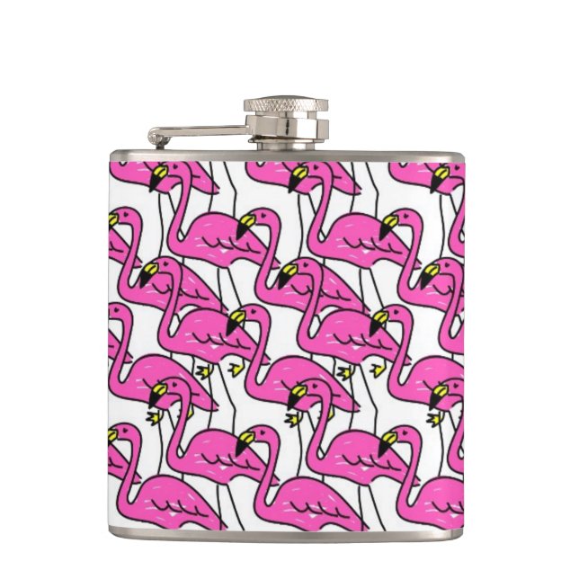 Pink Flamingo Hip Flask (Front)