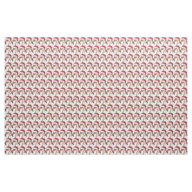 Pink Flamingo in a Santa hat Fabric (Yard)
