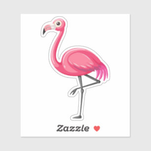 Pink Flamingo in Cartoon Style