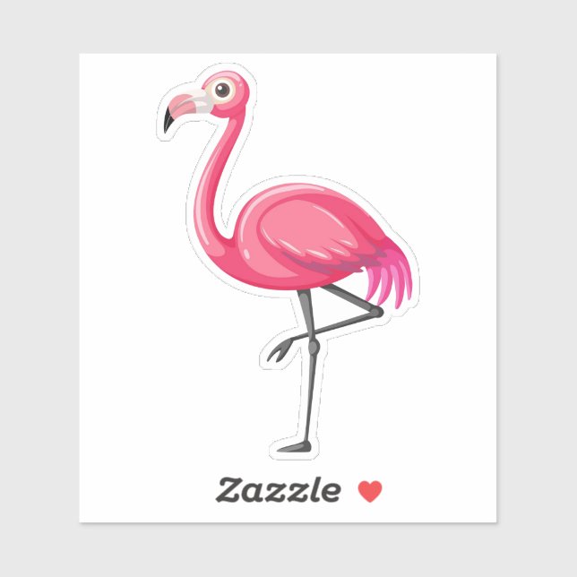 Pink Flamingo in Cartoon Style (Sheet)
