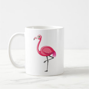 Pink Flamingo in Cartoon Style Coffee Mug