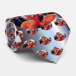 Pink Flamingo in Nature Tie