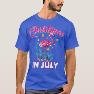 Pink Flamingo in Santa Hat Christmas In July For G T-Shirt