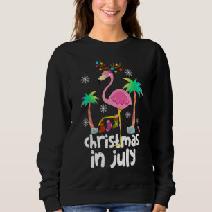 Pink Flamingo In Santa Hat Christmas In July  Girl Sweatshirt