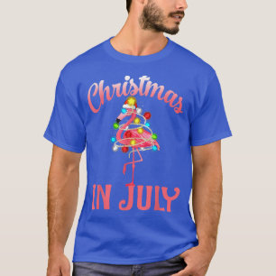 Pink Flamingo In Santa Hat Christmas In July Girl T-Shirt