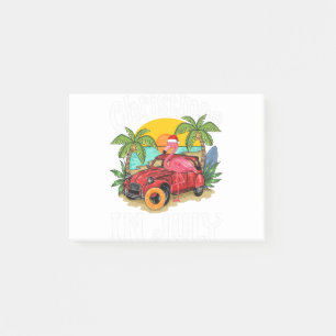 Pink Flamingo in Santa Hat Christmas In July Shirt Post-it Notes