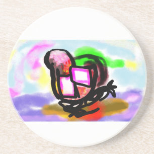 Pink flamingo joy love coaster