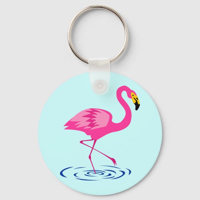 Pink Flamingo Key Ring (Front)