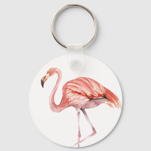 Pink Flamingo Key Ring (Front)