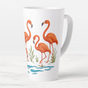 Pink flamingo latte mug
