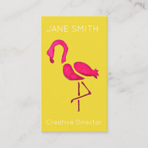 Pink flamingo logo modern creative industry business card