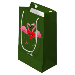 Pink Flamingo Love Design - Gift Bag - Small