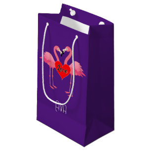 Pink Flamingo Love Design - Gift Bag - Small