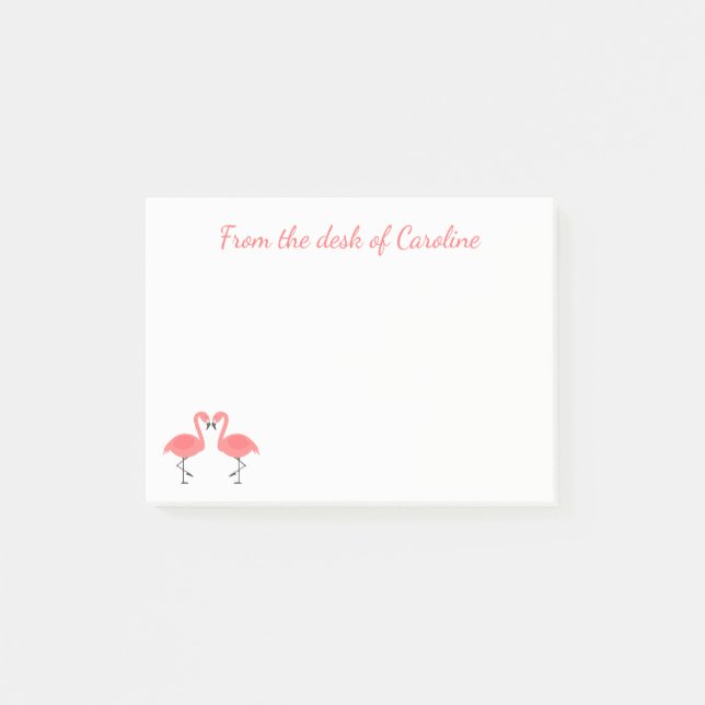 Pink Flamingo Love - Wedding Bridal Shower Post-it Notes (Front)