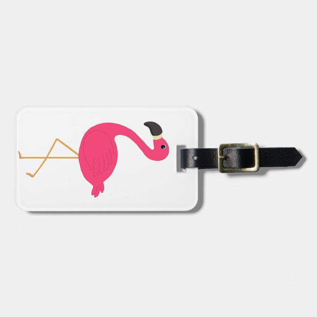 Pink Flamingo Luggage Tag (Front Horizontal)