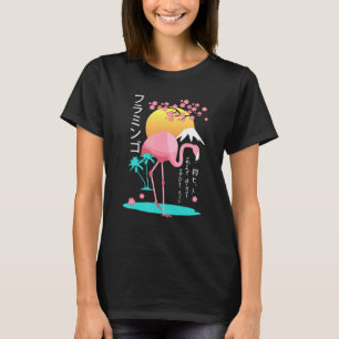 pink Flamingo mens costume Fuji Yama Japan rising  T-Shirt