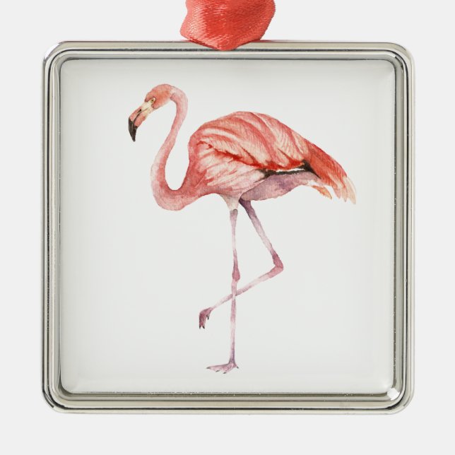 Pink Flamingo Metal Tree Decoration (Front)