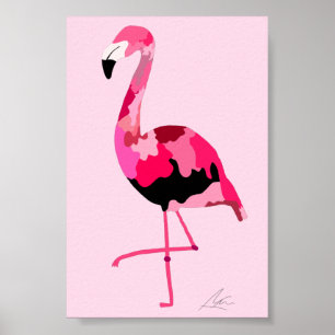 Pink Flamingo Modern Art Exotic Poster