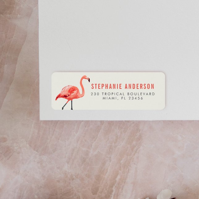 Pink Flamingo | Modern Typography Return Address (Return Address Label Mock-up)