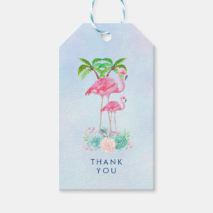Pink Flamingo Momma & Baby Thank You Gift Tags