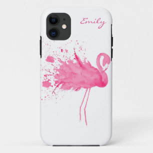 Pink Flamingo Monogram iPhone 11 Case