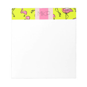 Pink Flamingo Monogram Note Pad