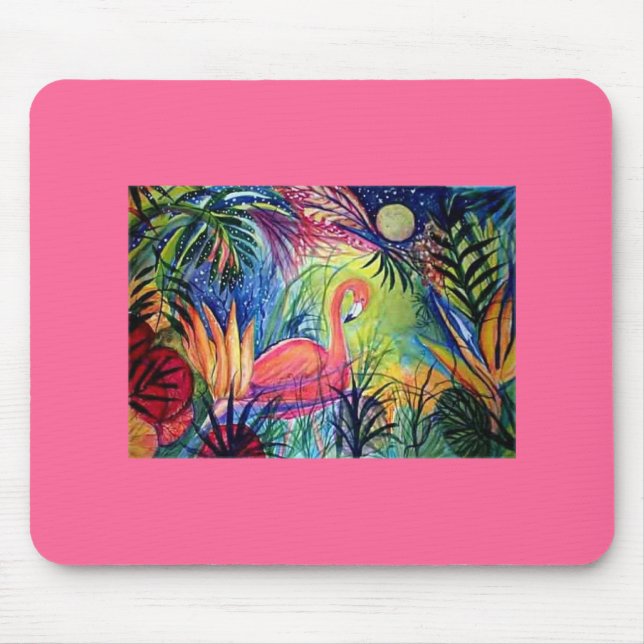 Pink Flamingo Mouse Mat (Front)