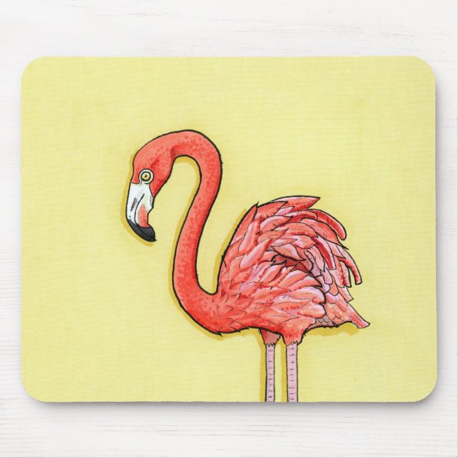 Pink Flamingo Mouse Mat (Front)