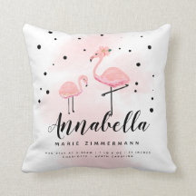 Pink Flamingo Mum Daughter Personalised Birth