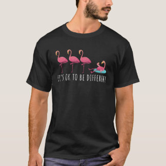 Pink Flamingo OK to be different Pride Gin Summe T-Shirt