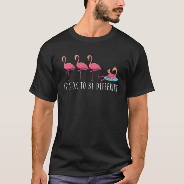Pink Flamingo  OK to be different  Pride Gin Summe T-Shirt (Front)