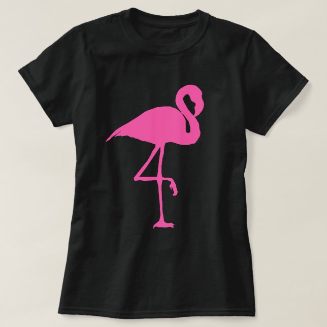 PINK FLAMINGO on Black T-shirts (Design Front)