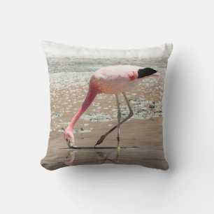 PINK FLAMINGO ON BODY OF WATER CUSHION