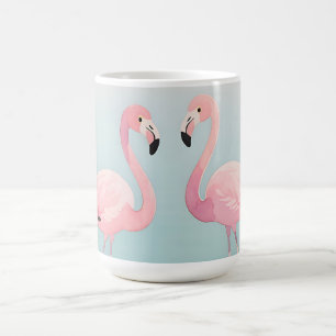 Pink Flamingo Pair Watercolor Serenity Coffee Mug