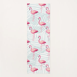 Pink Flamingo & Palm Leaves – Cute Yoga Mat