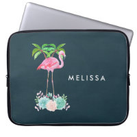Pink Flamingo Palm trees and Floral Succulents