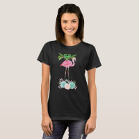 Pink Flamingo Palm trees and Floral Succulents
